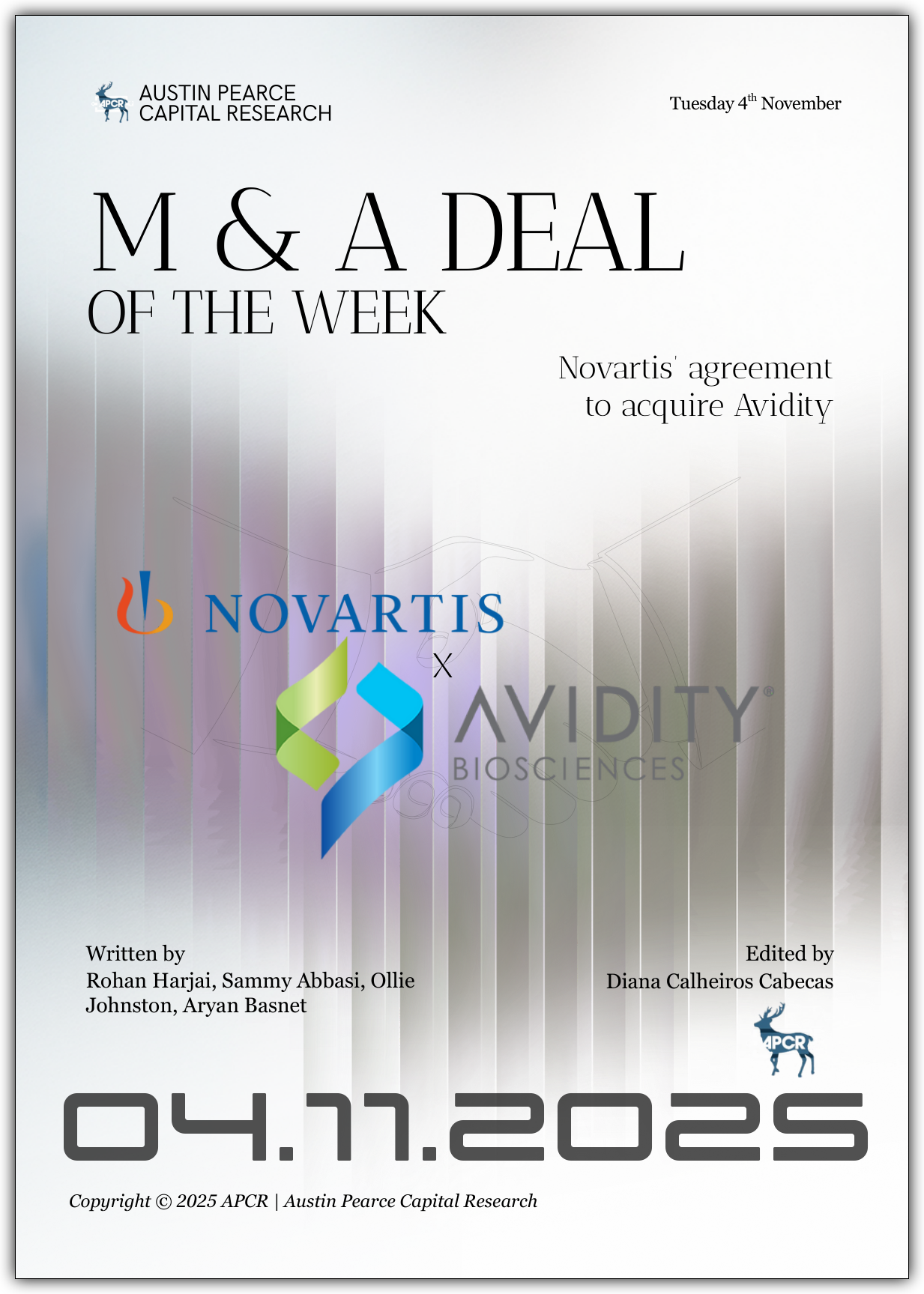 M&A Deal of the Week - Novartis X Avidity Biosciences